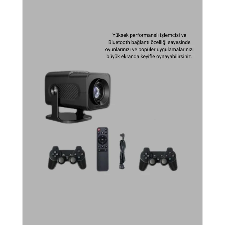 Mey İthalat® Android Projeksiyon Game Box – 1280x720p HD Çözünürlük, Bluetooth,HDMI ve USB Girişli