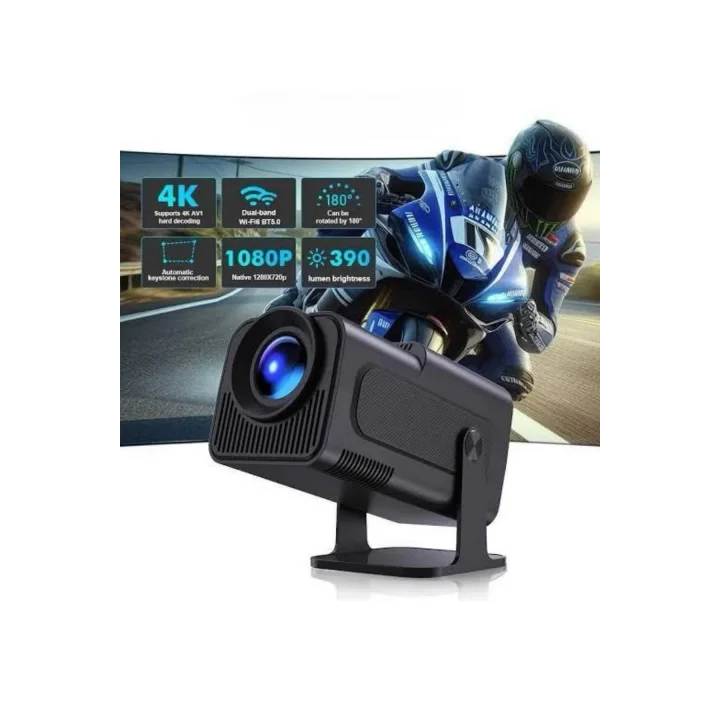 Mey İthalat® Android Projeksiyon Siyah Taşınabilir Sinema Projektörü 4k 1080p Ev Sineması Bluetooth