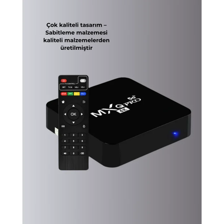 Mey İthalat® Android TV Box 4K – 2GB RAM 16GB ROM, Kablosuz Wi-Fi Medya Oynatıcı