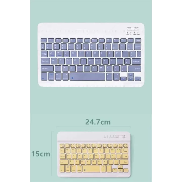 Mey İthalat® Android ve İOS Uyumlu Bluetooth Kablosuz Türkçe Q Klavye Renkli