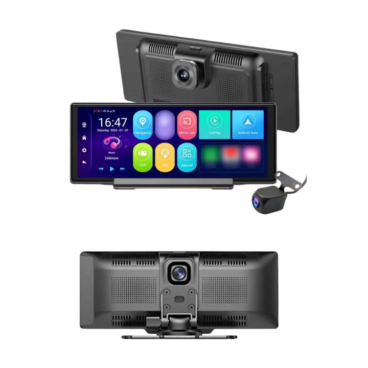 Mey İthalat® Android ve İOS Uyumlu Ön Arka Çift Kameralı Araç Ekranı Dokunmatik CarPlay