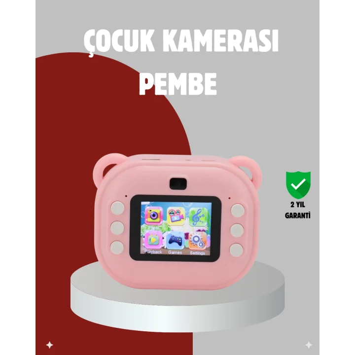 Mey İthalat® Anında Baskı Özellikli Çocuk Kamerası – 24MP HD Çift Lens, 32GB Hafıza ve Oyun Modu