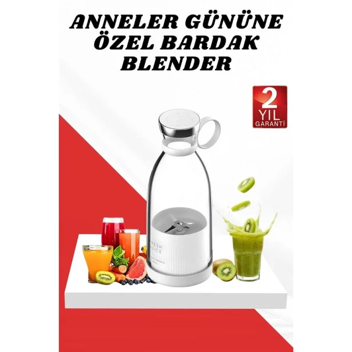 Mey İthalat® Anneler Gününe Özel Hediye Bardak Blender Paslanmaz Çelik Bıçaklı