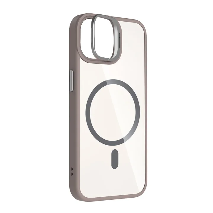 Mey İthalat®   iPhone 11 Remim Lensli Magsafe Standlı Kapak - Titan Gri