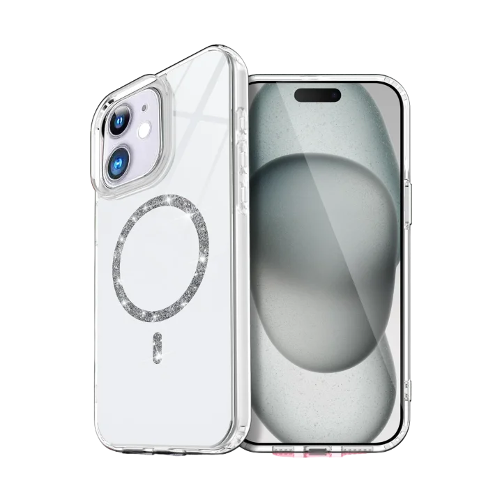 Mey İthalat®  Apple iPhone 12 Live Diamond Magsafe Kapak - Şeffaf