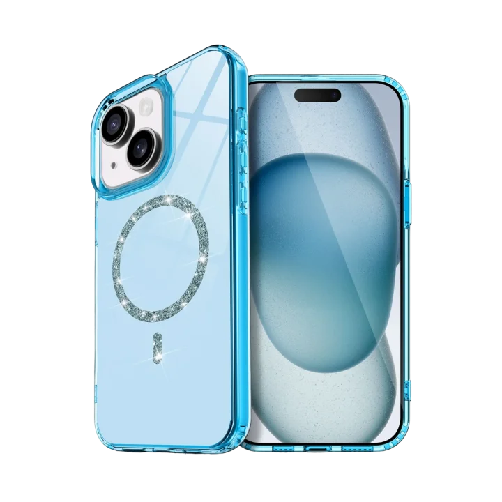 Mey İthalat®  Apple iPhone 14 Live Diamond Magsafe Kapak - Mavi