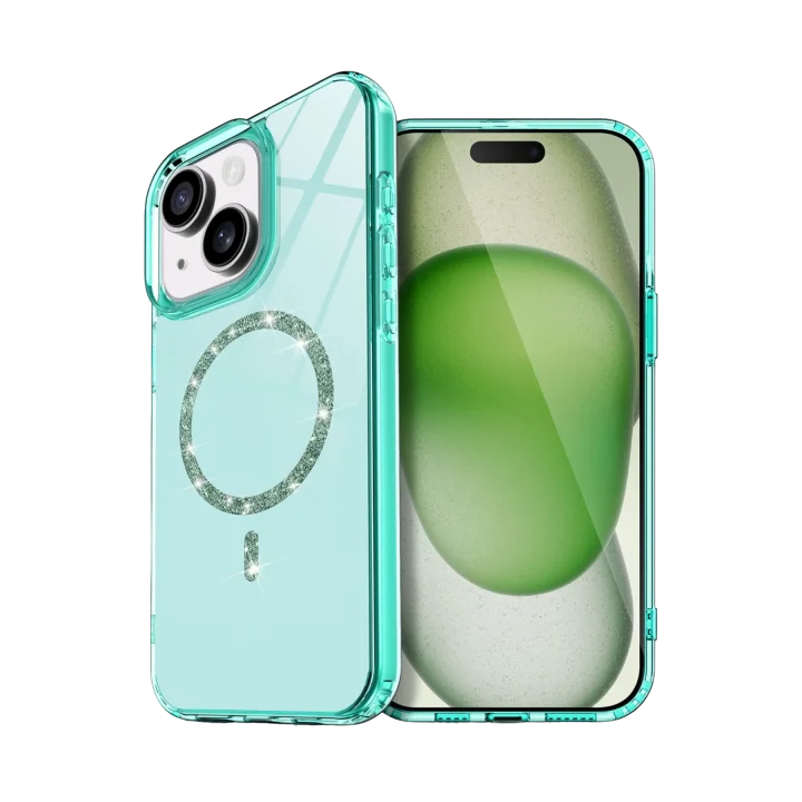 Mey İthalat®  Apple iPhone 14 Live Diamond Magsafe Kapak - Yeşil
