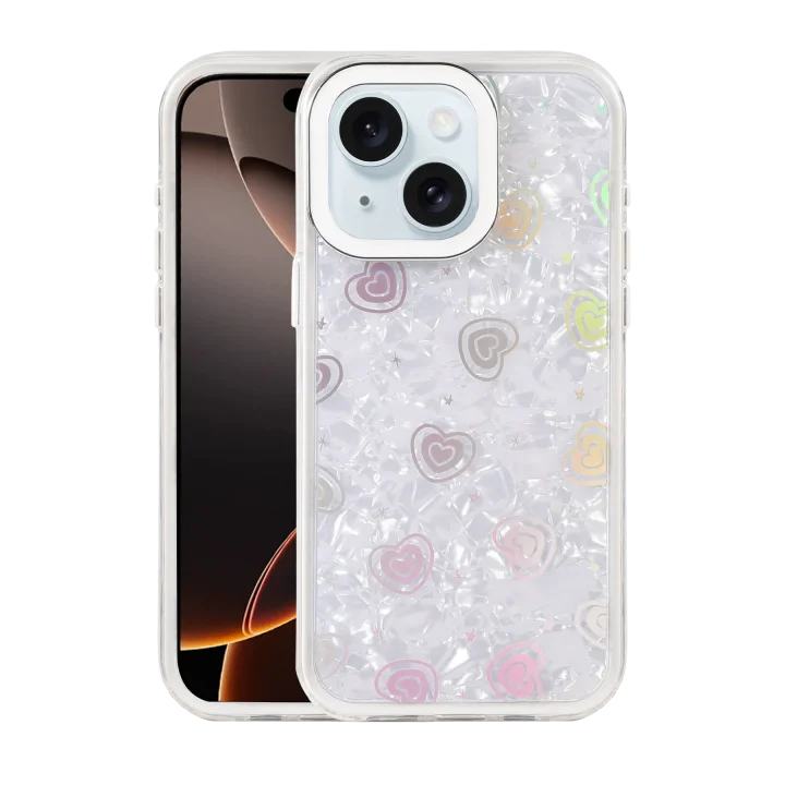 Mey İthalat®  Apple iPhone 14 Lumi Desenli Kapak - Beyaz