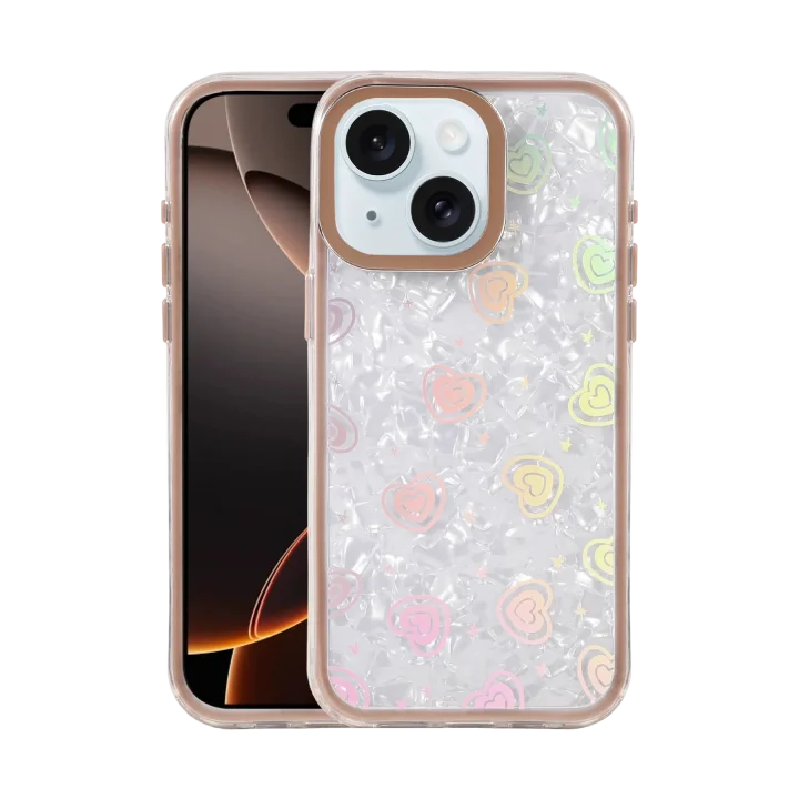 Mey İthalat®  Apple iPhone 14 Lumi Desenli Kapak - Çöl Titanyum