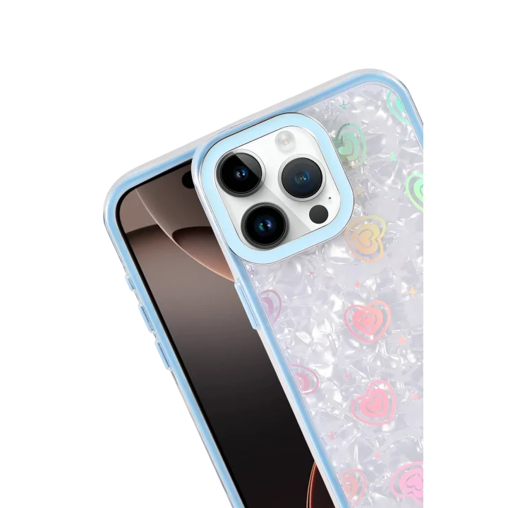 Mey İthalat®  Apple iPhone 14 Lumi Desenli Kapak - Mavi