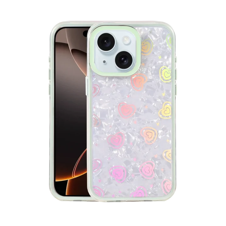 Mey İthalat®  Apple iPhone 14 Lumi Desenli Kapak - Yeşil