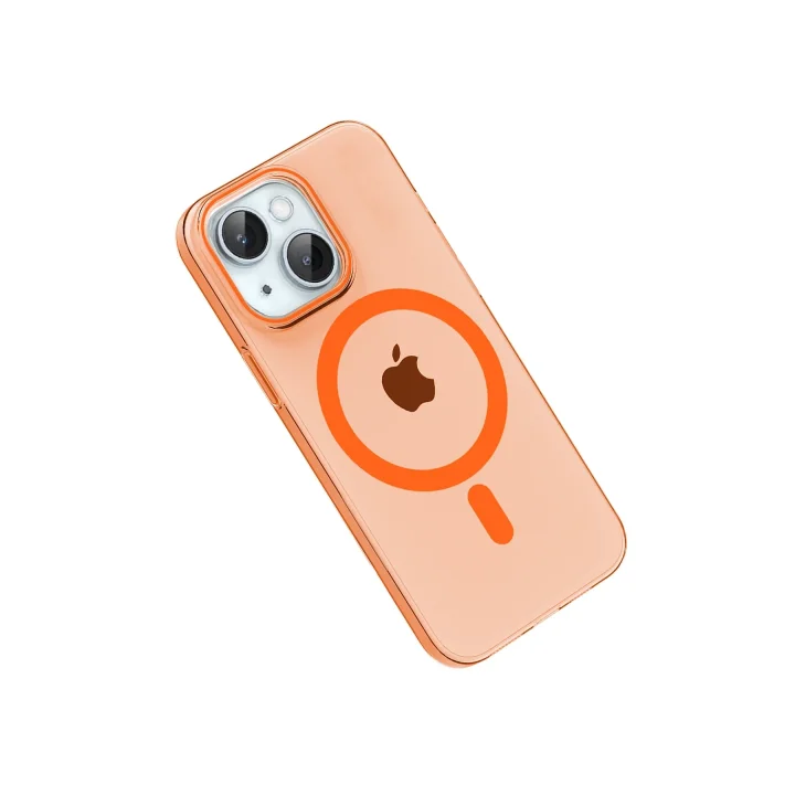 Mey İthalat®   iPhone 14 PC Blank Magsafe Kapak - Turuncu