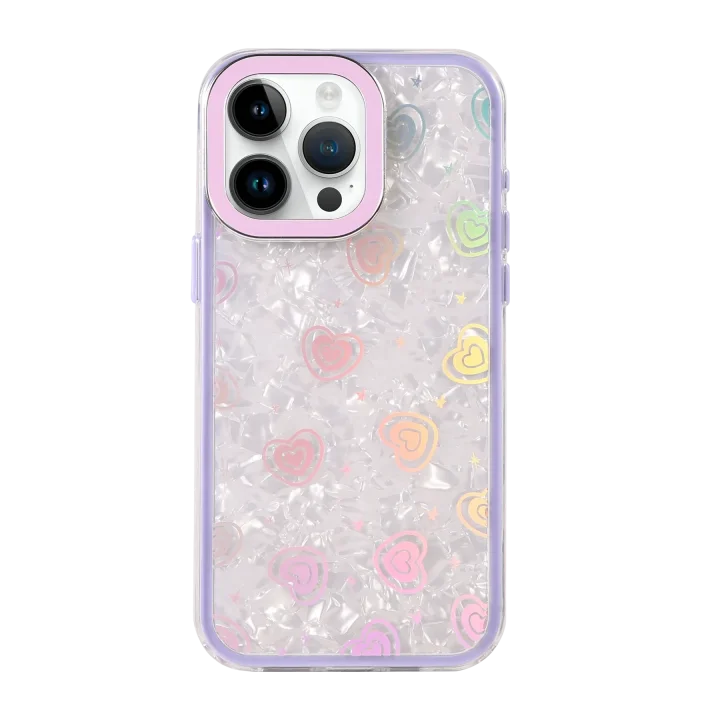 Mey İthalat®  Apple iPhone 14 Pro Max Lumi Desenli Kapak - Mor