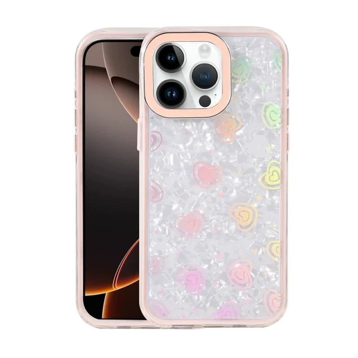 Mey İthalat®  Apple iPhone 14 Pro Max Lumi Desenli Kapak - Pembe