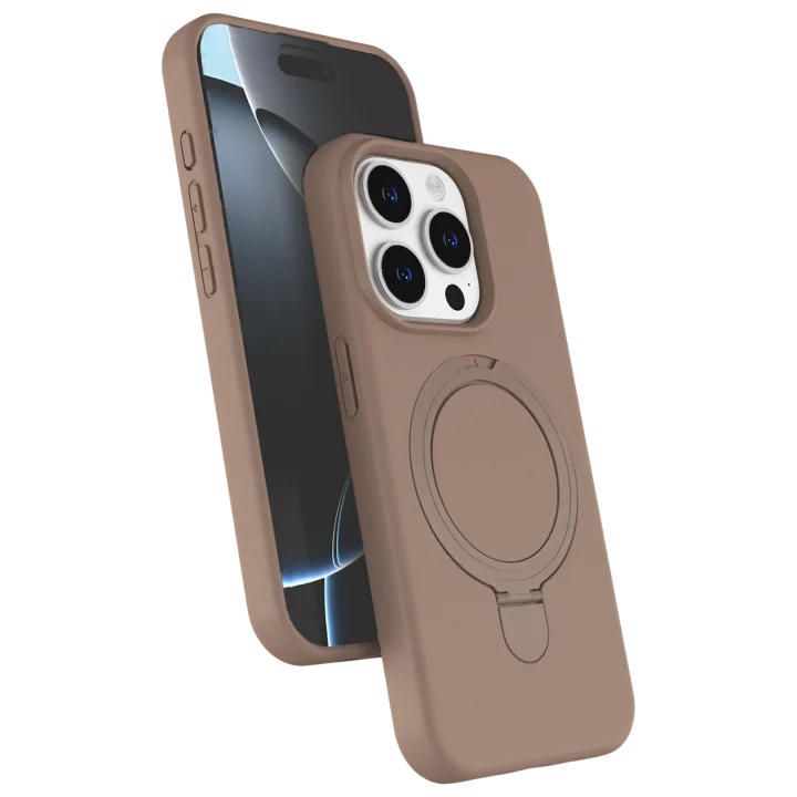 Mey İthalat®  Apple iPhone 14 Pro Max Regal Magsafe Standlı Kapak - Çöl Titanyum