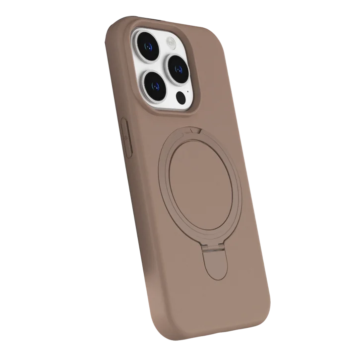 Mey İthalat®  Apple iPhone 14 Pro Max Regal Magsafe Standlı Kapak - Çöl Titanyum