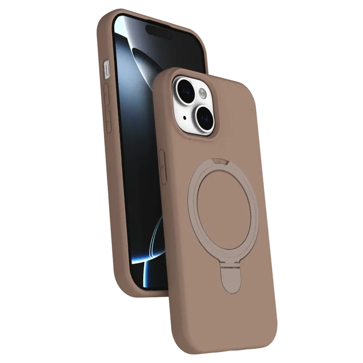 Mey İthalat®  Apple iPhone 14 Regal Magsafe Standlı Kapak - Çöl Titanyum