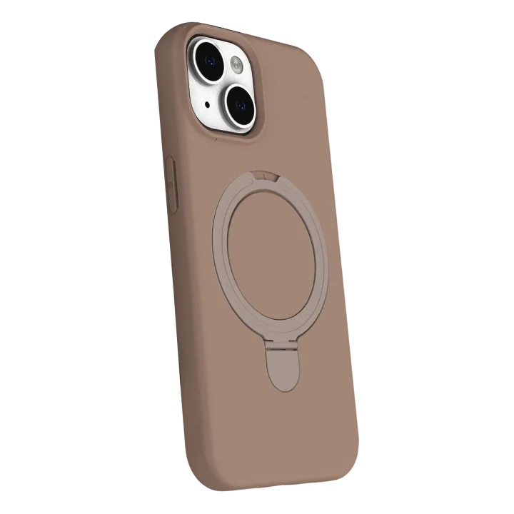 Mey İthalat®  Apple iPhone 14 Regal Magsafe Standlı Kapak - Çöl Titanyum