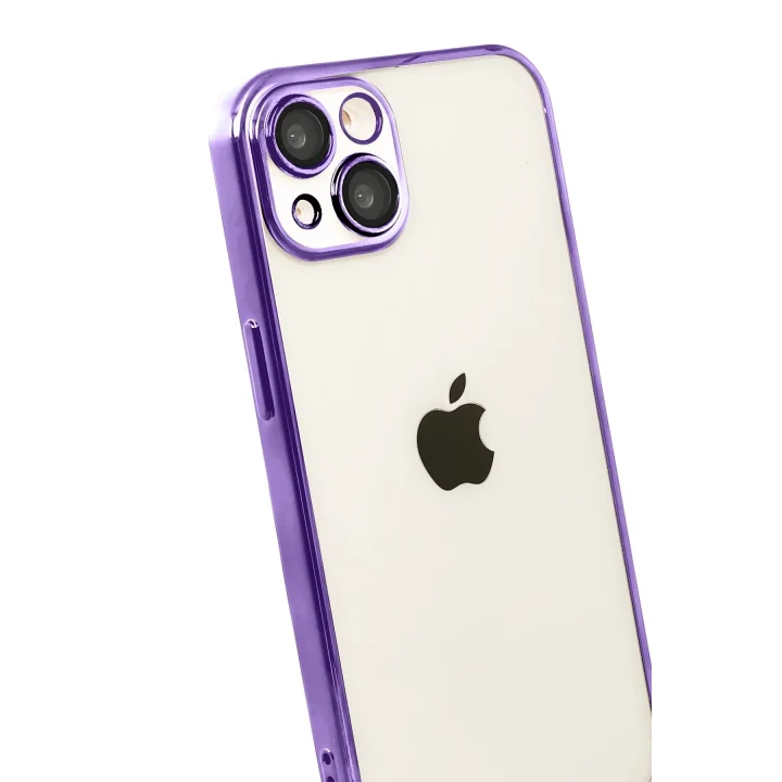 Mey İthalat®   iPhone 15  Lensli Silikon - Mor