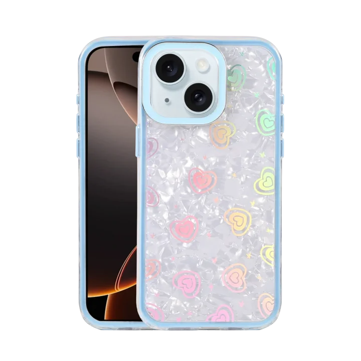 Mey İthalat®  Apple iPhone 15 Lumi Desenli Kapak - Mavi