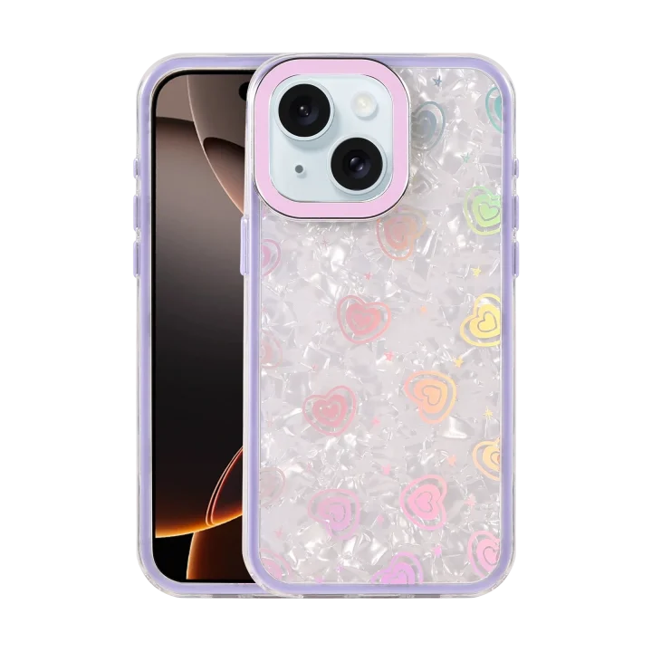 Mey İthalat®  Apple iPhone 15 Lumi Desenli Kapak - Mor