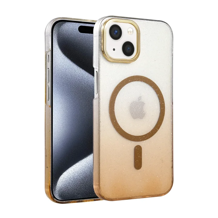 Mey İthalat®  Apple iPhone 15 Plus Glossy Magsafe Kapak - Çöl Titanyum