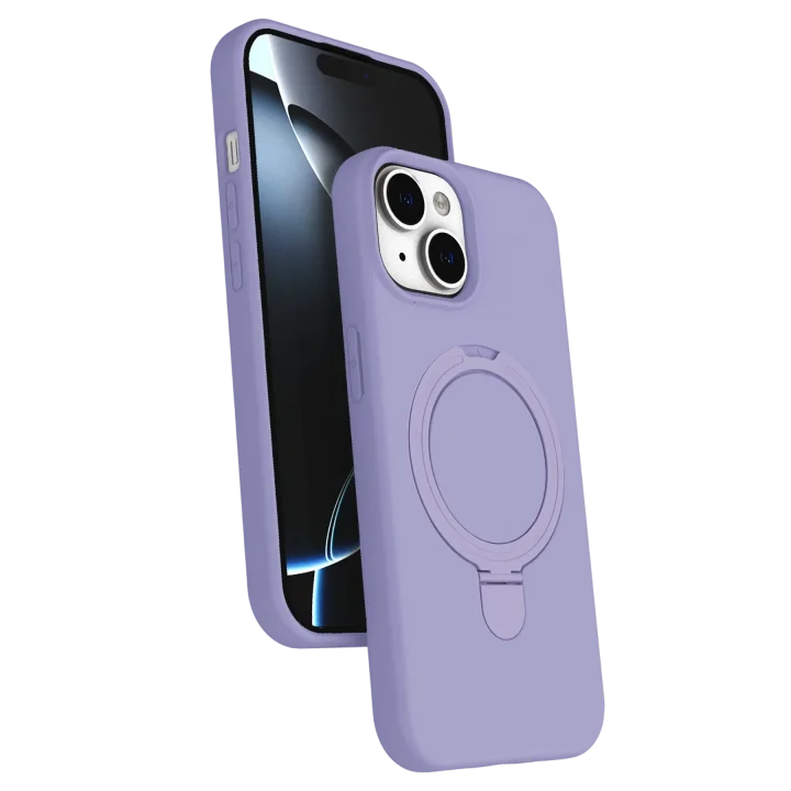 Mey İthalat®  Apple iPhone 15 Plus Regal Magsafe Standlı Kapak - Lila