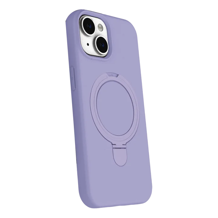 Mey İthalat®  Apple iPhone 15 Plus Regal Magsafe Standlı Kapak - Lila