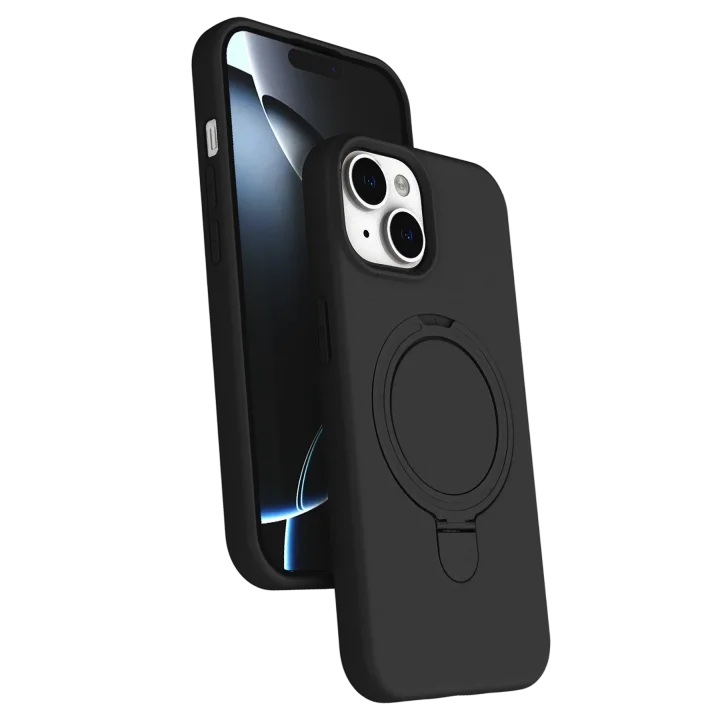 Mey İthalat®  Apple iPhone 15 Plus Regal Magsafe Standlı Kapak - Siyah