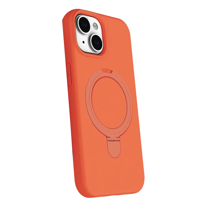 Mey İthalat®  Apple iPhone 15 Plus Regal Magsafe Standlı Kapak - Turuncu