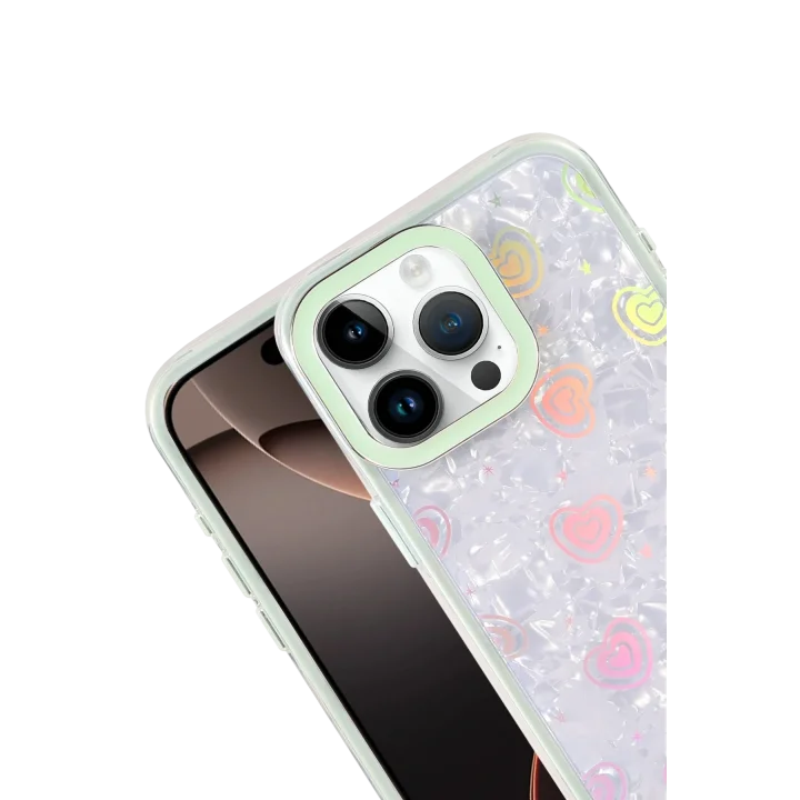 Mey İthalat®  Apple iPhone 15 Pro Lumi Desenli Kapak - Yeşil