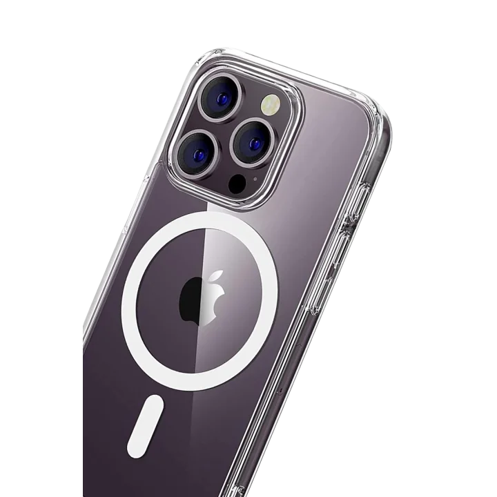 Mey İthalat®  Apple iPhone 15 Pro Max Combo Sert Şeffaf Magsafe Kapak - Şeffaf