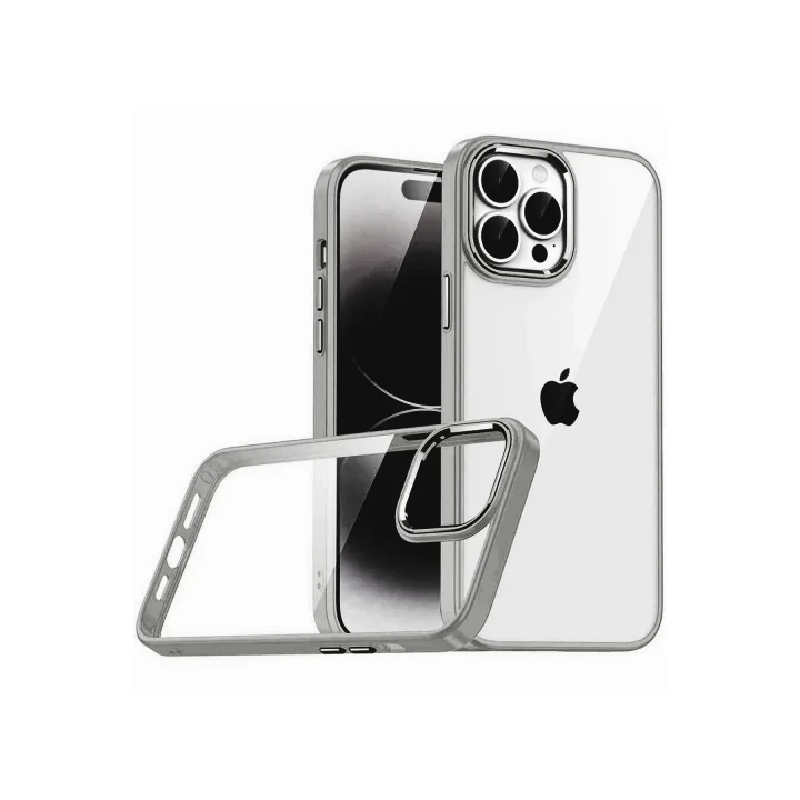 Mey İthalat®   iPhone 15 Pro Max  Lensli Silikon - Titan Gri