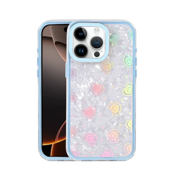 Mey İthalat®  Apple iPhone 15 Pro Max Lumi Desenli Kapak - Mavi