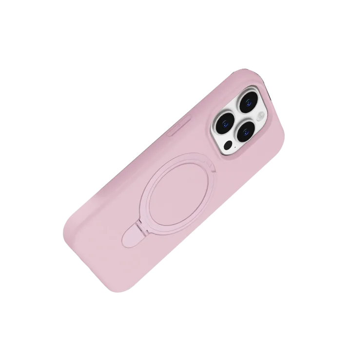 Mey İthalat®  Apple iPhone 15 Pro Max Regal Magsafe Standlı Kapak - Açık Pembe