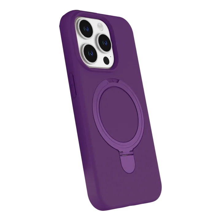 Mey İthalat®  Apple iPhone 15 Pro Max Regal Magsafe Standlı Kapak - Derin Mor
