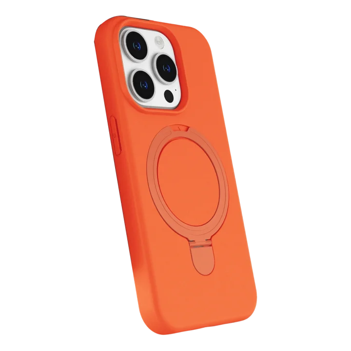 Mey İthalat®  Apple iPhone 15 Pro Max Regal Magsafe Standlı Kapak - Turuncu