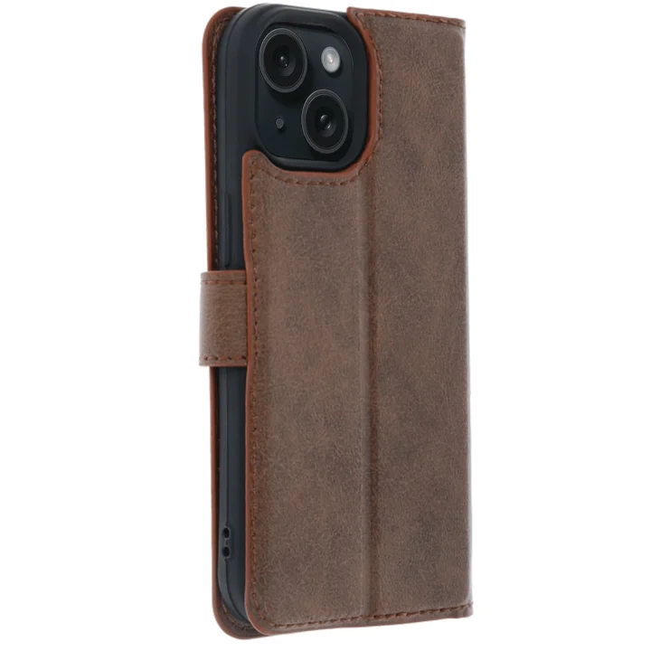 Mey İthalat®  Apple iPhone 15 Trend S Plus Kapaklı Kılıf - Taba