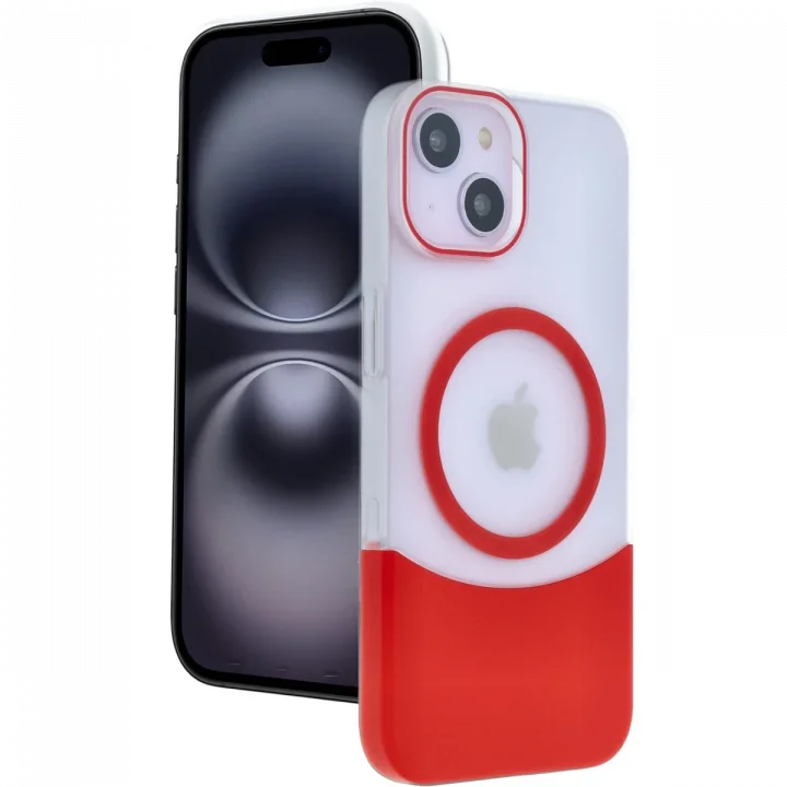 Mey İthalat®  Apple iPhone 15 Velar Magsafe Kapak - Kırmızı