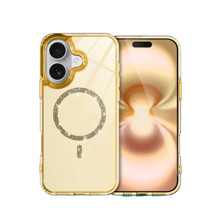 Mey İthalat®  Apple iPhone 16 Live Diamond Magsafe Kapak - Sarı