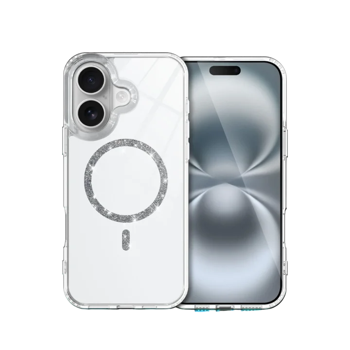 Mey İthalat®  Apple iPhone 16 Live Diamond Magsafe Kapak - Şeffaf