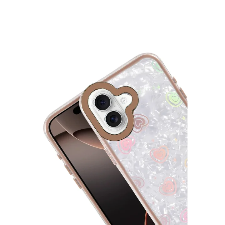 Mey İthalat®  Apple iPhone 16 Lumi Desenli Kapak - Çöl Titanyum