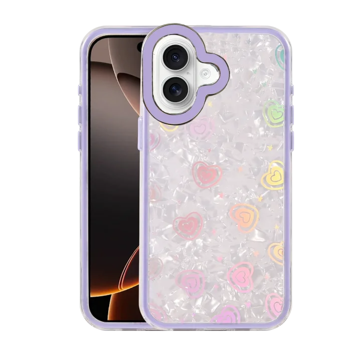 Mey İthalat®  Apple iPhone 16 Lumi Desenli Kapak - Mor