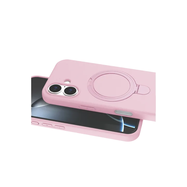 Mey İthalat®  Apple iPhone 16 Plus Regal Magsafe Standlı Kapak - Açık Pembe