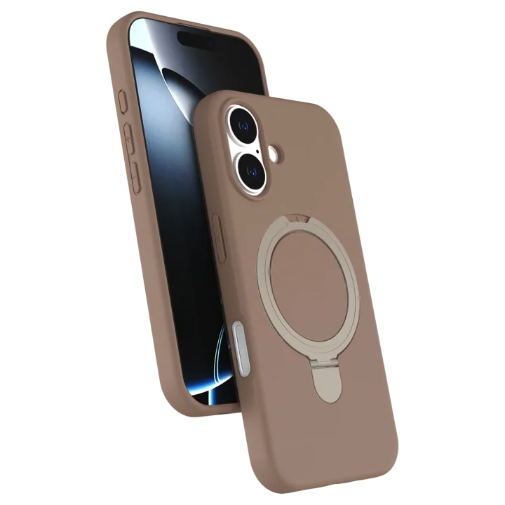 Mey İthalat®  Apple iPhone 16 Plus Regal Magsafe Standlı Kapak - Çöl Titanyum