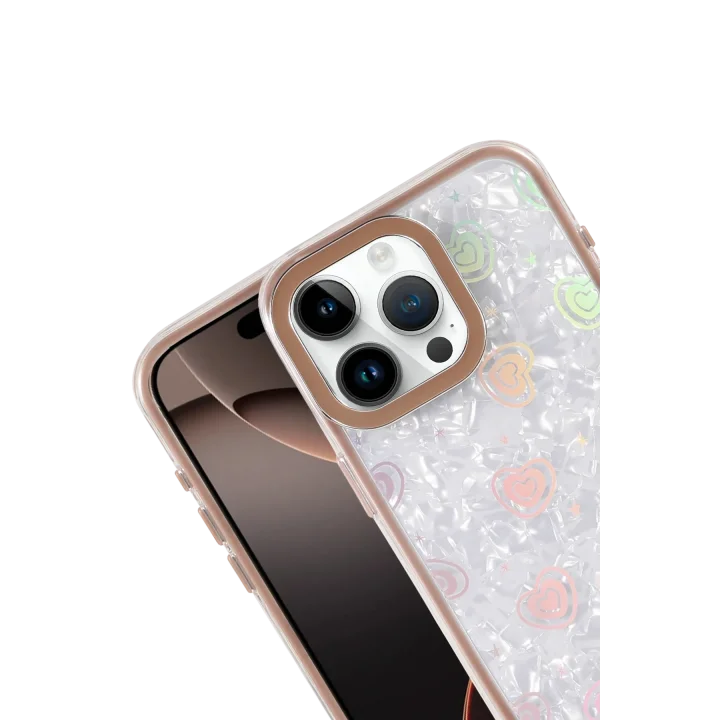 Mey İthalat®  Apple iPhone 16 Pro Lumi Desenli Kapak - Çöl Titanyum