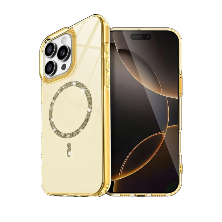 Mey İthalat®  Apple iPhone 16 Pro Max Live Diamond Magsafe Kapak - Sarı