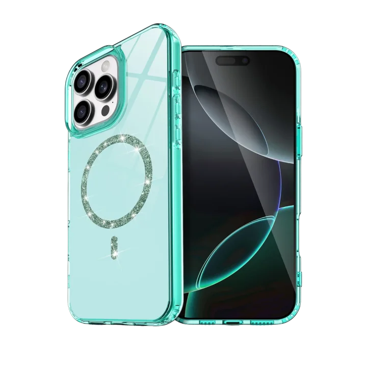 Mey İthalat®  Apple iPhone 16 Pro Max Live Diamond Magsafe Kapak - Yeşil