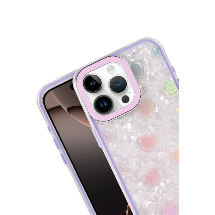 Mey İthalat®  Apple iPhone 16 Pro Max Lumi Desenli Kapak - Mor