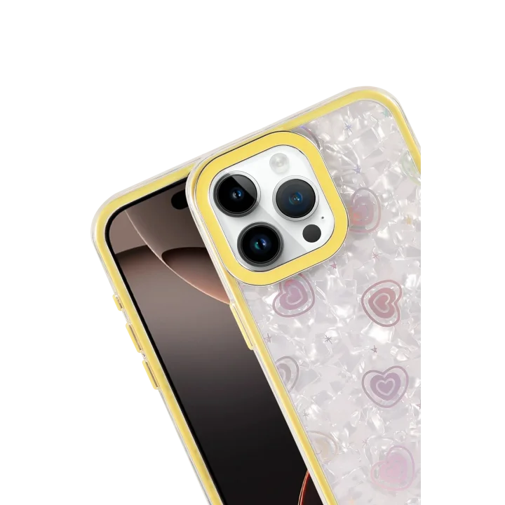 Mey İthalat®  Apple iPhone 16 Pro Max Lumi Desenli Kapak - Sarı